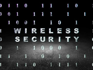 Image showing Security concept: Wireless Security in grunge dark room