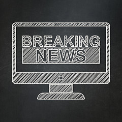 Image showing News concept: Breaking News On Screen on chalkboard background