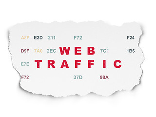 Image showing Web development concept: Web Traffic on Torn Paper background