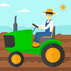 Image showing Farmer driving tractor.