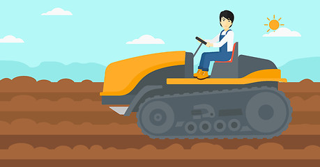 Image showing Farmer driving tractor.