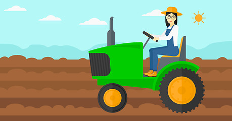 Image showing Farmer driving tractor.