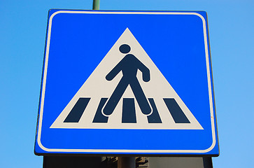 Image showing road sign,pedestrian