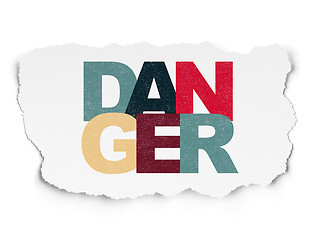 Image showing Security concept: Danger on Torn Paper background