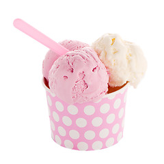 Image showing Ice cream scoop in paper cup