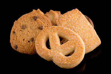 Image showing Butter cookies on black