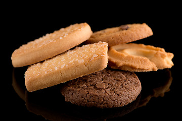 Image showing Butter cookies on black