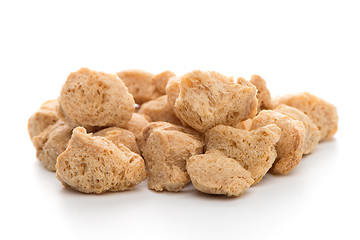 Image showing Soya chunks on white