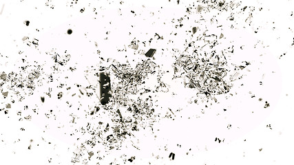 Image showing Pieces of cracked glass on white