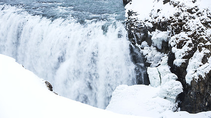 Image showing Waterfall Gullfoss in Iceland, wintertime