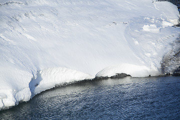 Image showing Closeup of a ice floe melting