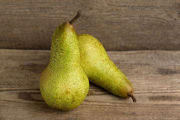 Image showing Pears on wooden background