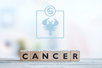 Image showing Cancer star sign on a table