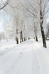 Image showing Snow covered road 