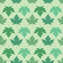 Image showing Vector seamless wallpaper. Maple leaves