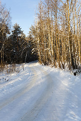 Image showing Snow covered road  