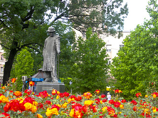 Image showing  statue  flower garden park central Belgrade Serbia Europe