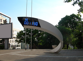 Image showing modern design digital clock in Terazije square Belgrade, Serbia,