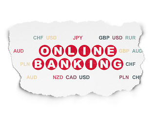 Image showing Banking concept: Online Banking on Torn Paper background