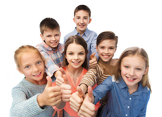 Image showing happy children showing thumbs up