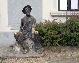 Image showing statue  Dura Jaksic famous Serbian poet, painter and writer in b