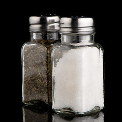 Image showing  Salt and oregano shakers