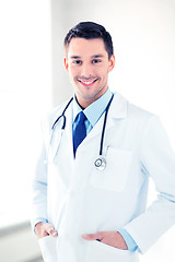 Image showing male doctor with stethoscope