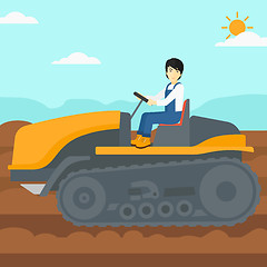 Image showing Farmer driving tractor.