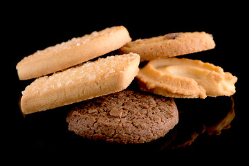 Image showing Butter cookies on black