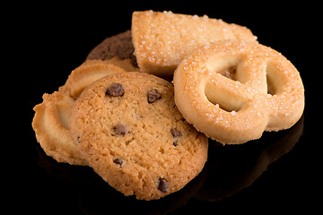 Image showing Butter cookies on black