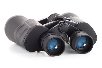 Image showing Black binoculars isolated