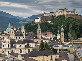 Image showing The hill fort Hohensalzburg and the city