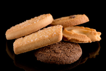 Image showing Butter cookies on black