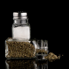 Image showing  Salt and oregano shakers