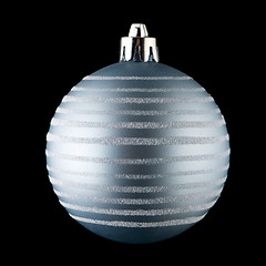 Image showing Blue and silver Christmas ball 