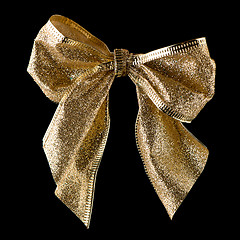 Image showing Gold ribbon gift bow