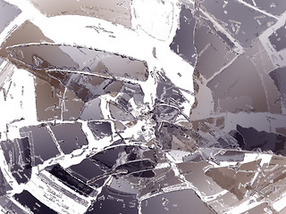 Image showing Many Pieces of demolished or Shattered glass 