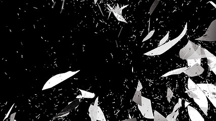 Image showing Broken and Shattered glass on black