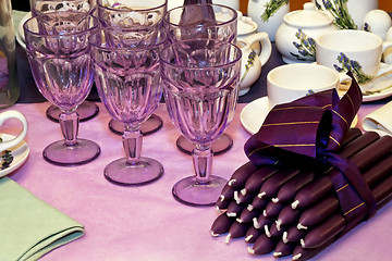 Image showing Purple candles