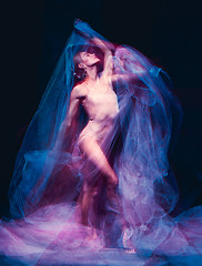 Image showing The art photo-emotional dance of beautiful ballerina