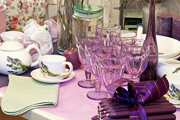 Image showing Purple table