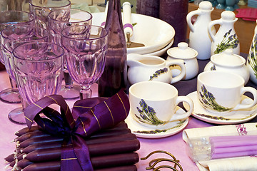 Image showing Purple tableware