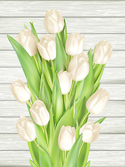 Image showing Bouquet of white tulips. EPS 10