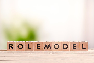 Image showing Rolemodel sign made with cubes