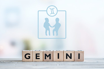 Image showing Gemini star sign on a table
