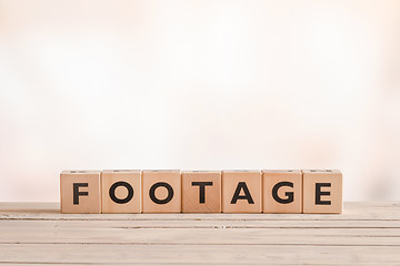 Image showing Footage sign made of wooden cubes