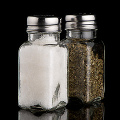 Image showing  Salt and oregano shakers