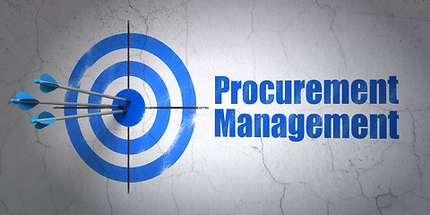 Image showing Finance concept: target and Procurement Management on wall background