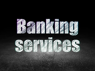 Image showing Currency concept: Banking Services in grunge dark room