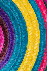 Image showing Colorful background of woven straw